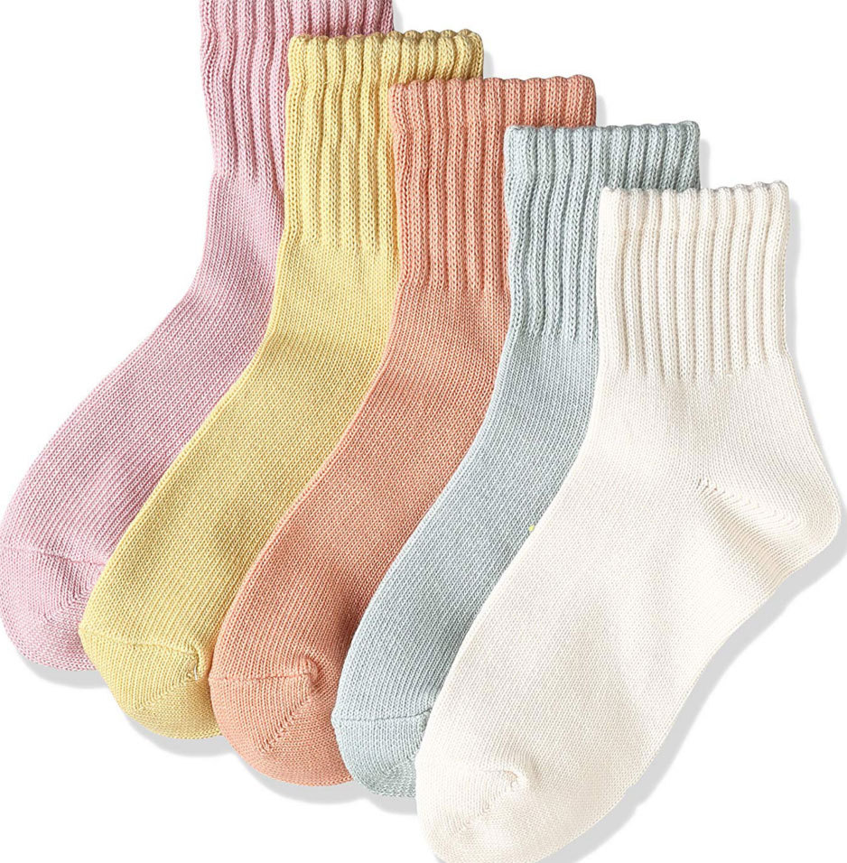 Spring Autumn Combed Cotton Solid Color Plain Socks